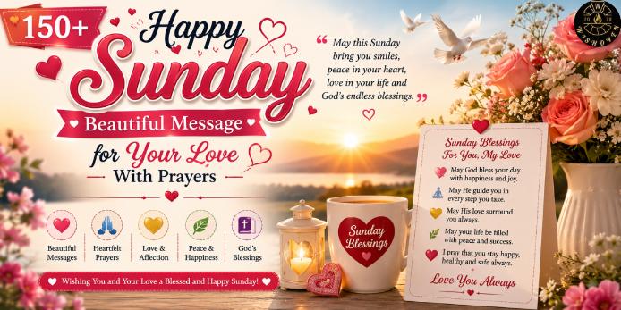 150+ Happy Sunday Beautiful Message for Your Love With Prayers