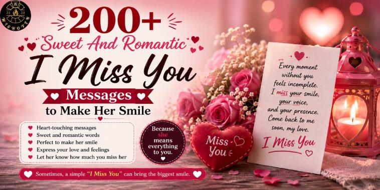 200+ Sweet And Romantic I Miss You Messages to Make Her Smile