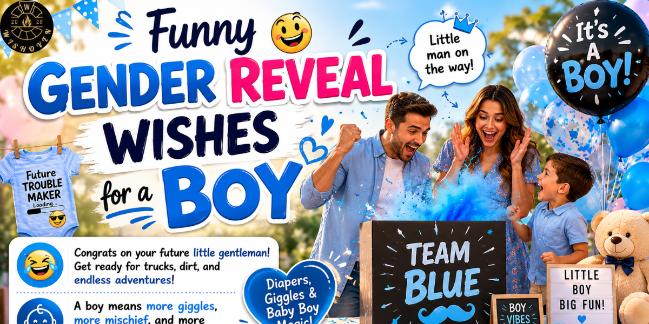 Funny Gender Reveal Wishes for a Boy