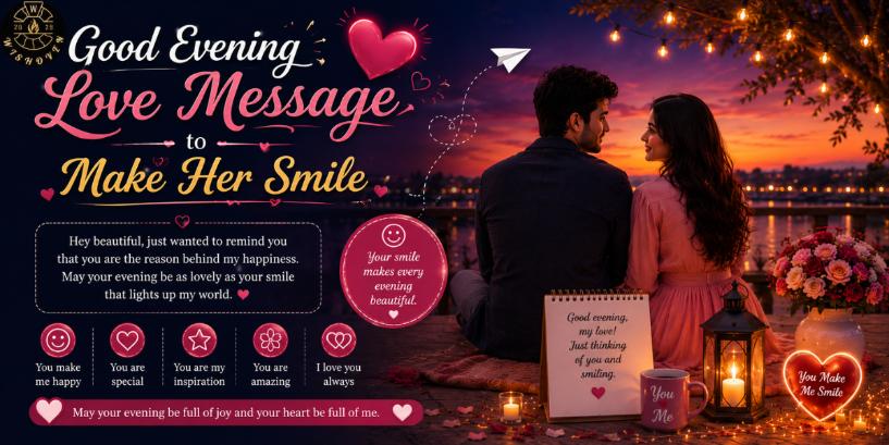 Good Evening Love Message to Make Her Smile