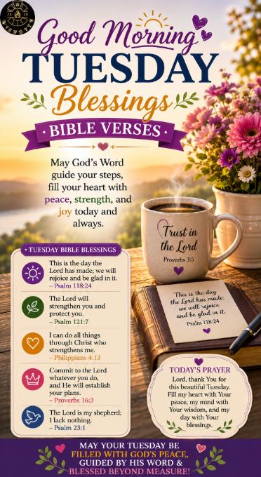 Good Morning Tuesday Blessings Bible Verses