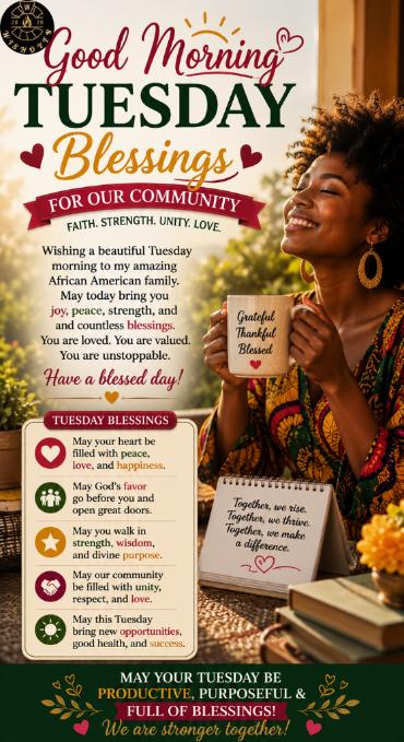 Good Morning Tuesday Blessings for the African American Community