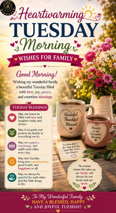 Heartwarming Tuesday Morning Wishes for Family
