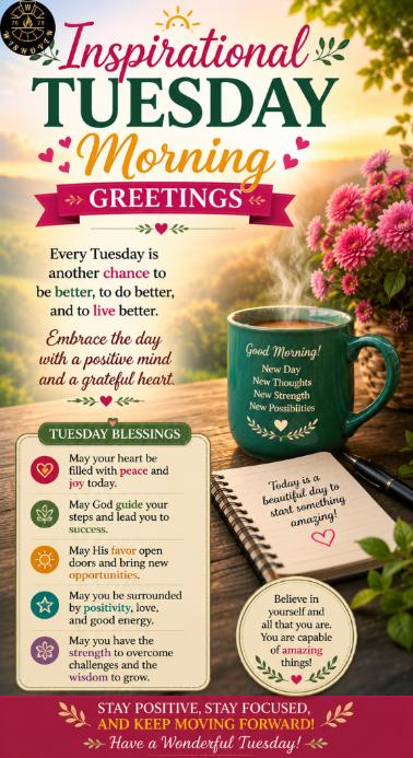 Inspirational Tuesday Morning Greetings