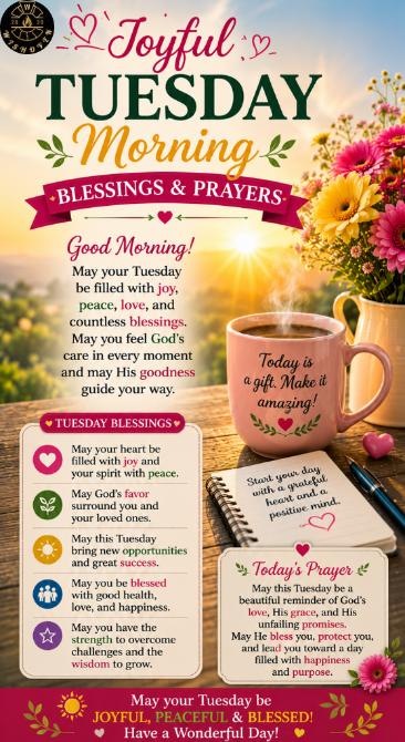 Joyful Tuesday Morning Blessings & Prayers