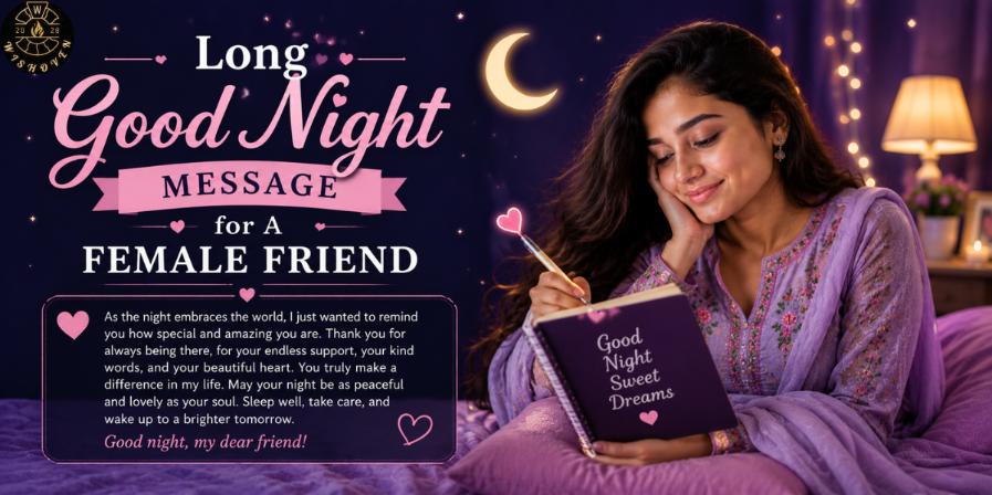 Long Good Night Message for A Female Friend