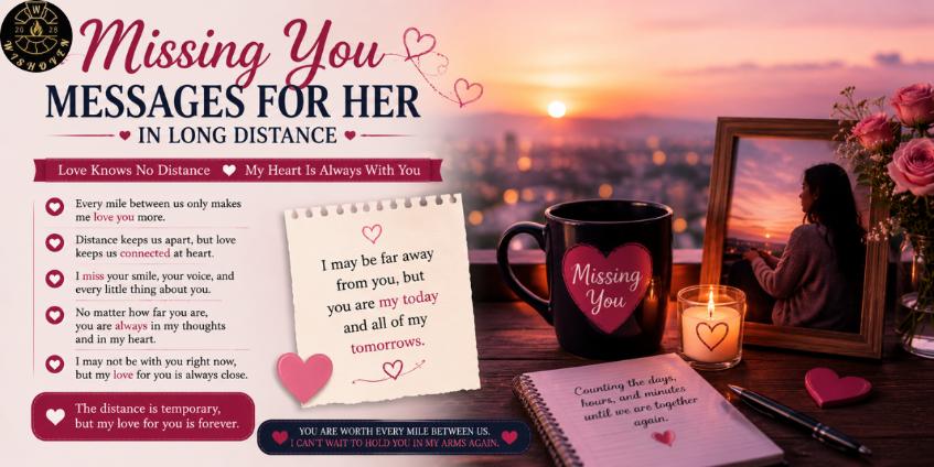 Missing You Messages for Her in Long Distance