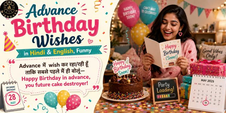 Advance Birthday Wishes in Hindi & English, Funny