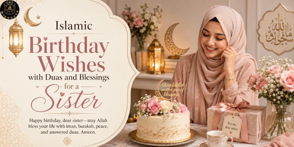 Islamic Birthday Wishes with Duas and Blessings for a Sister
