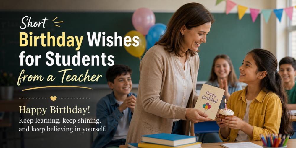 Short Birthday Wishes for Students from a Teacher